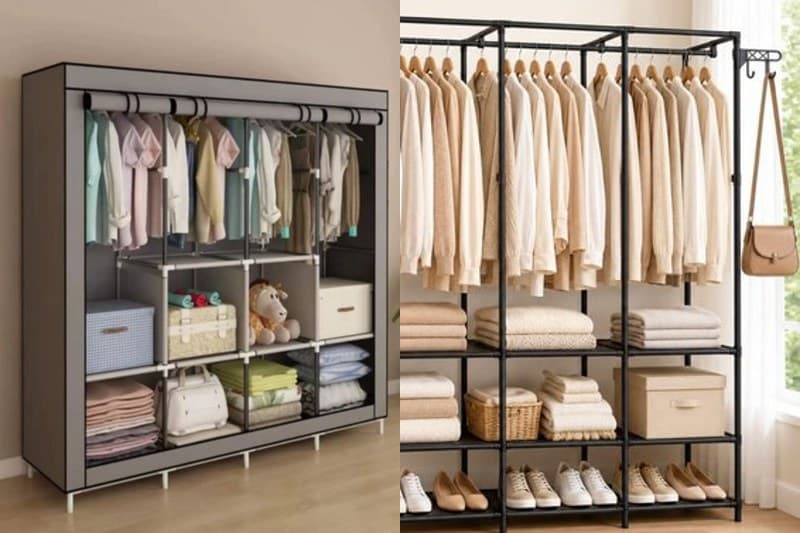 Arara de roupas vs guarda-roupa de tecido: qual vale a pena em 2026?